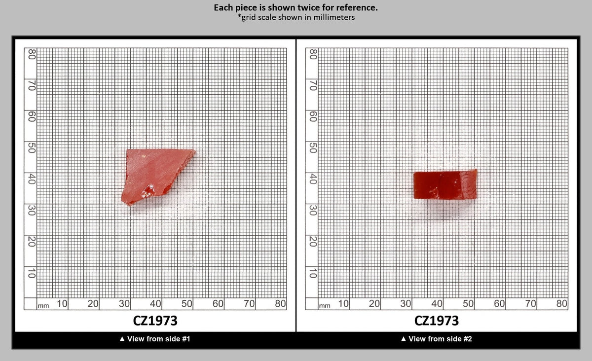 Dark Red Cubic Zirconia Faceting Rough for Gem Cutting - Various Sizes : CZ1973