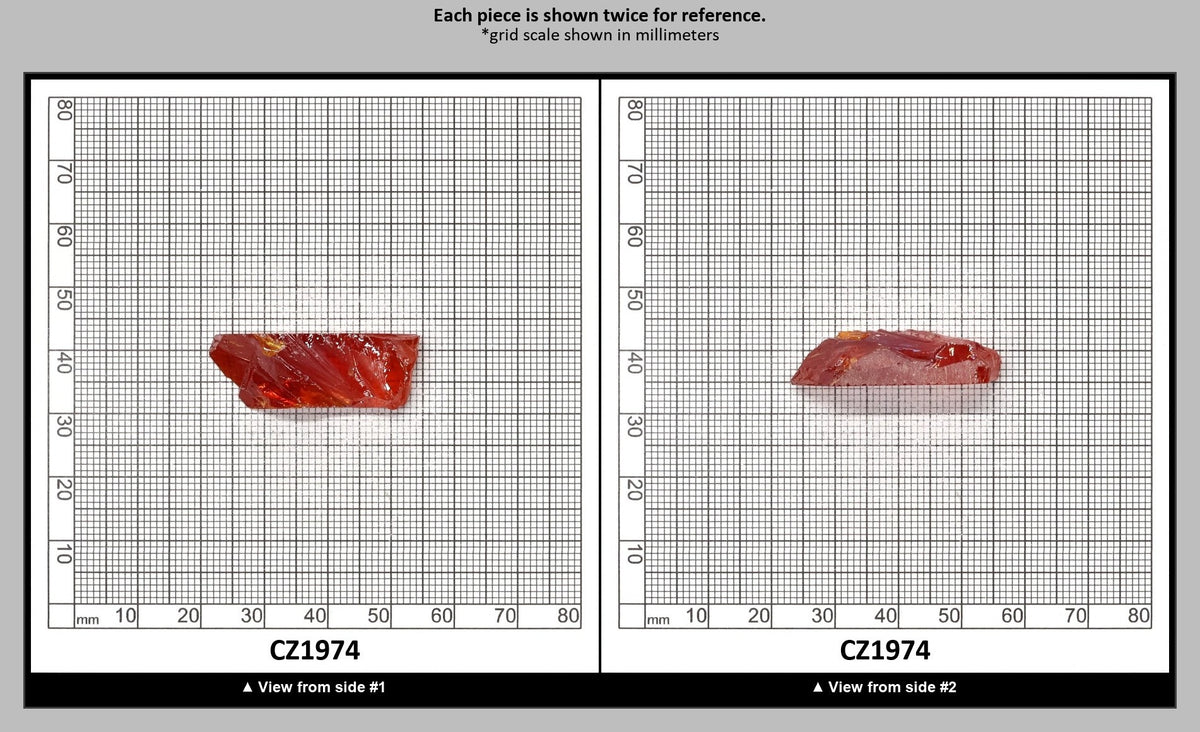 Dark Red Cubic Zirconia Faceting Rough for Gem Cutting - Various Sizes : CZ1974