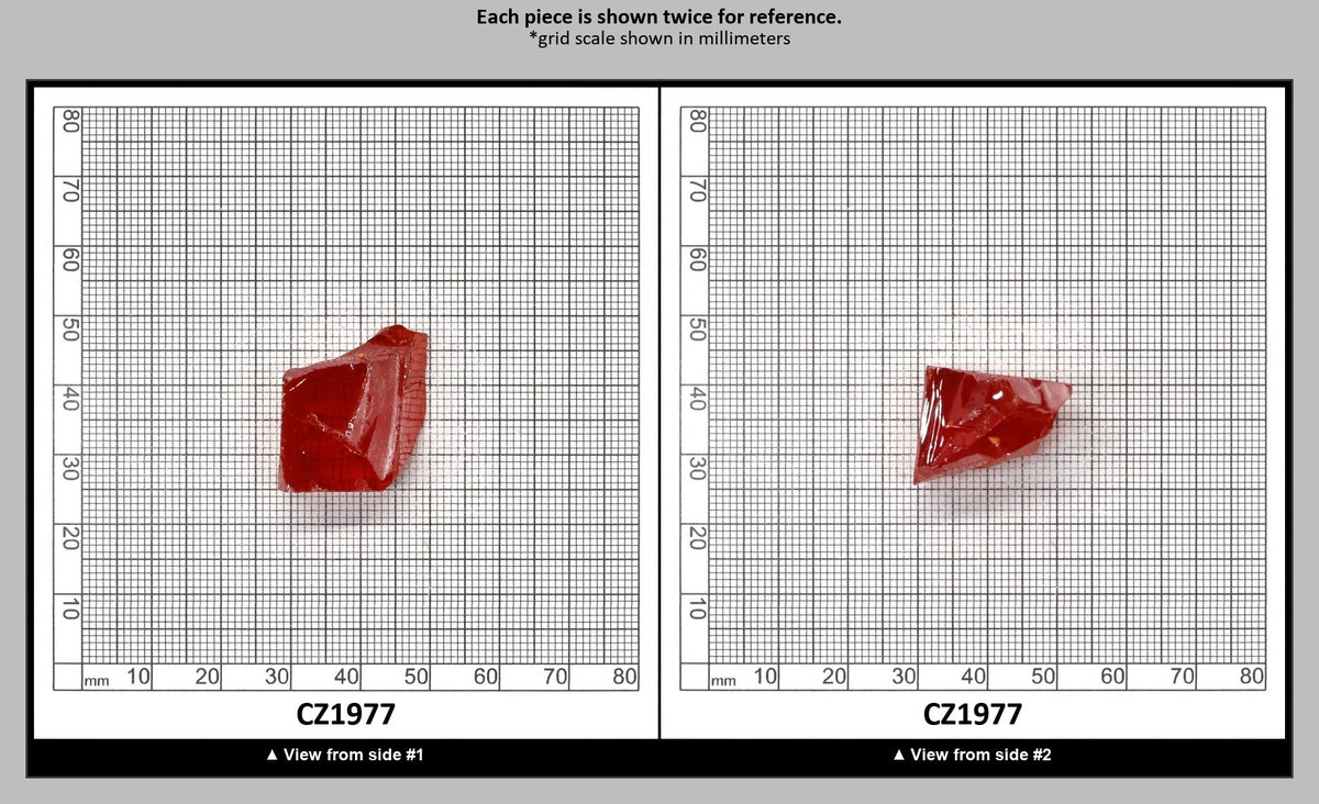 Dark Red Cubic Zirconia Faceting Rough for Gem Cutting - Various Sizes : CZ1977