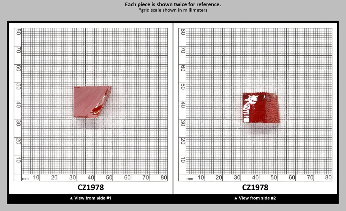 Dark Red Cubic Zirconia Faceting Rough for Gem Cutting - Various Sizes : CZ1978