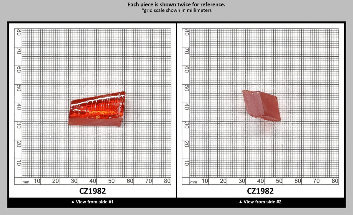 Dark Red Cubic Zirconia Faceting Rough for Gem Cutting - Various Sizes : CZ1982