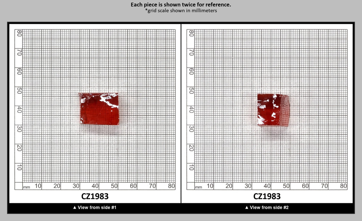 Dark Red Cubic Zirconia Faceting Rough for Gem Cutting - Various Sizes : CZ1983