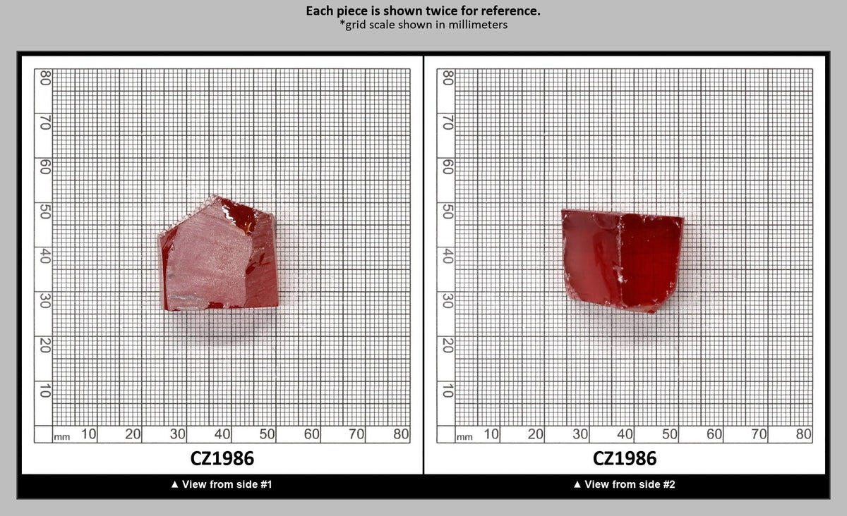 Dark Red Cubic Zirconia Faceting Rough for Gem Cutting - Various Sizes : CZ1986