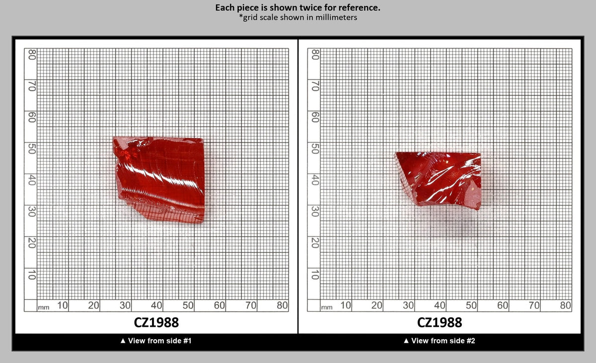 Dark Red Cubic Zirconia Faceting Rough for Gem Cutting - Various Sizes : CZ1988