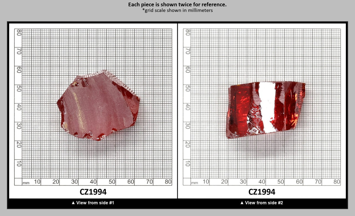 Dark Red Cubic Zirconia Faceting Rough for Gem Cutting - Various Sizes : CZ1994