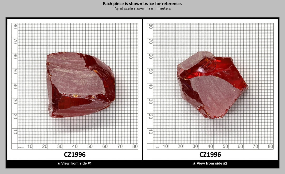 Dark Red Cubic Zirconia Faceting Rough for Gem Cutting - Various Sizes : CZ1996