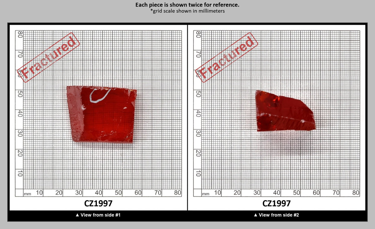 Dark Red Cubic Zirconia Faceting Rough for Gem Cutting - Various Sizes : CZ1997