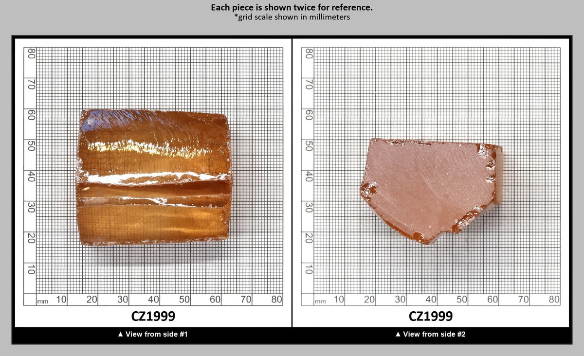 Peach Diamond Cubic Zirconia Faceting Rough for Gem Cutting - Various Sizes : CZ1999