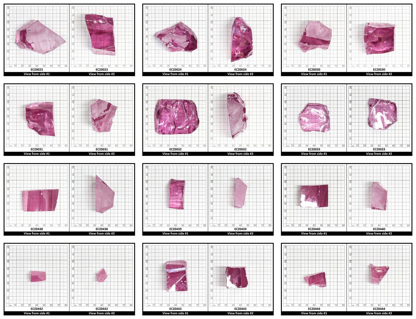 Rose Cubic Zirconia Faceting Rough for Gem Cutting - Various Sizes