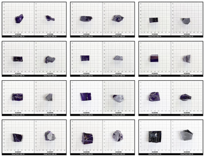 Dark Violet Cubic Zirconia Faceting Rough for Gem Cutting - Various Sizes