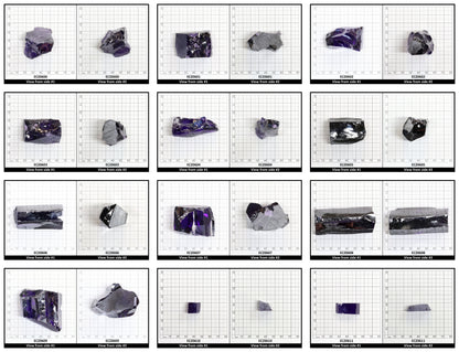 Dark Violet Cubic Zirconia Faceting Rough for Gem Cutting - Various Sizes
