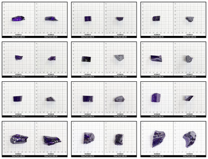 Dark Violet Cubic Zirconia Faceting Rough for Gem Cutting - Various Sizes