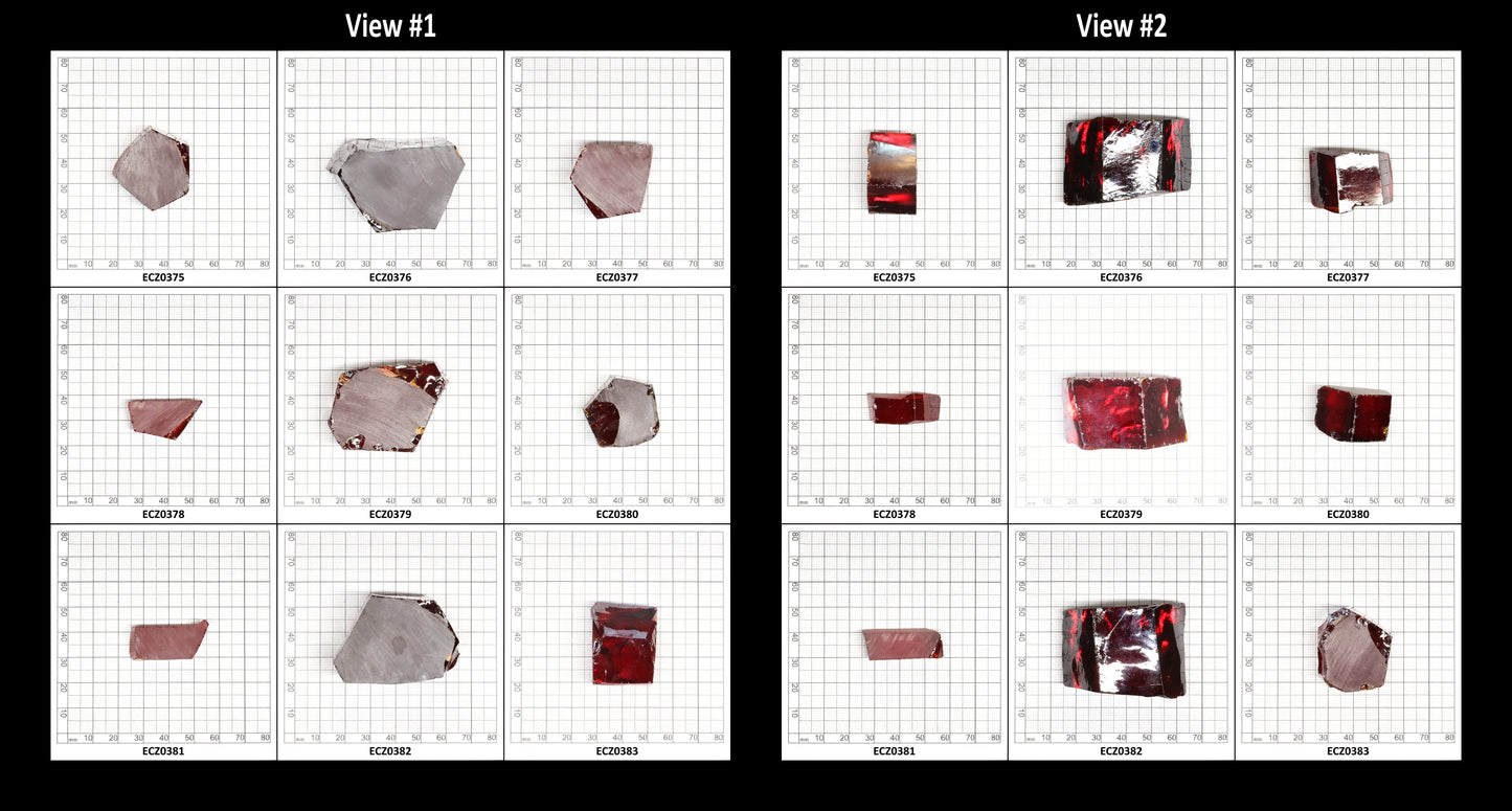 Garnet Cubic Zirconia Faceting Rough for Gem Cutting - Various Sizes