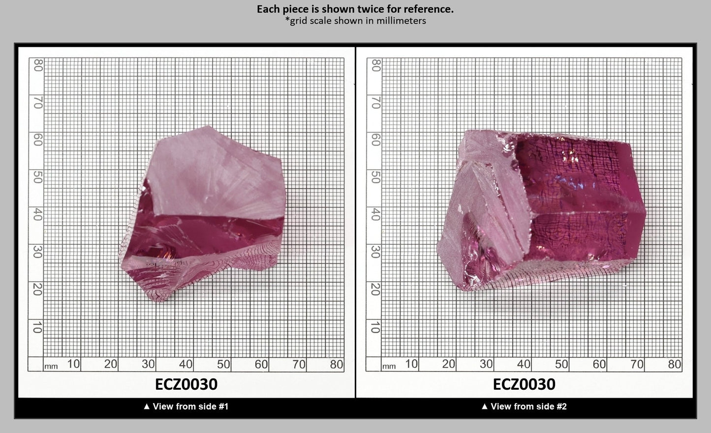 Rose Cubic Zirconia Faceting Rough for Gem Cutting - Various Sizes : ECZ0030