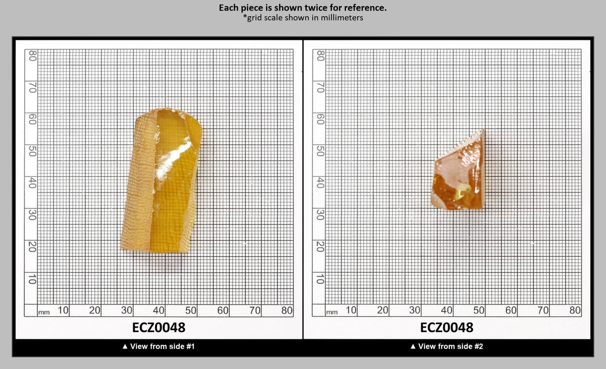 Yellow Cubic Zirconia Faceting Rough for Gem Cutting - Various Sizes : ECZ0048
