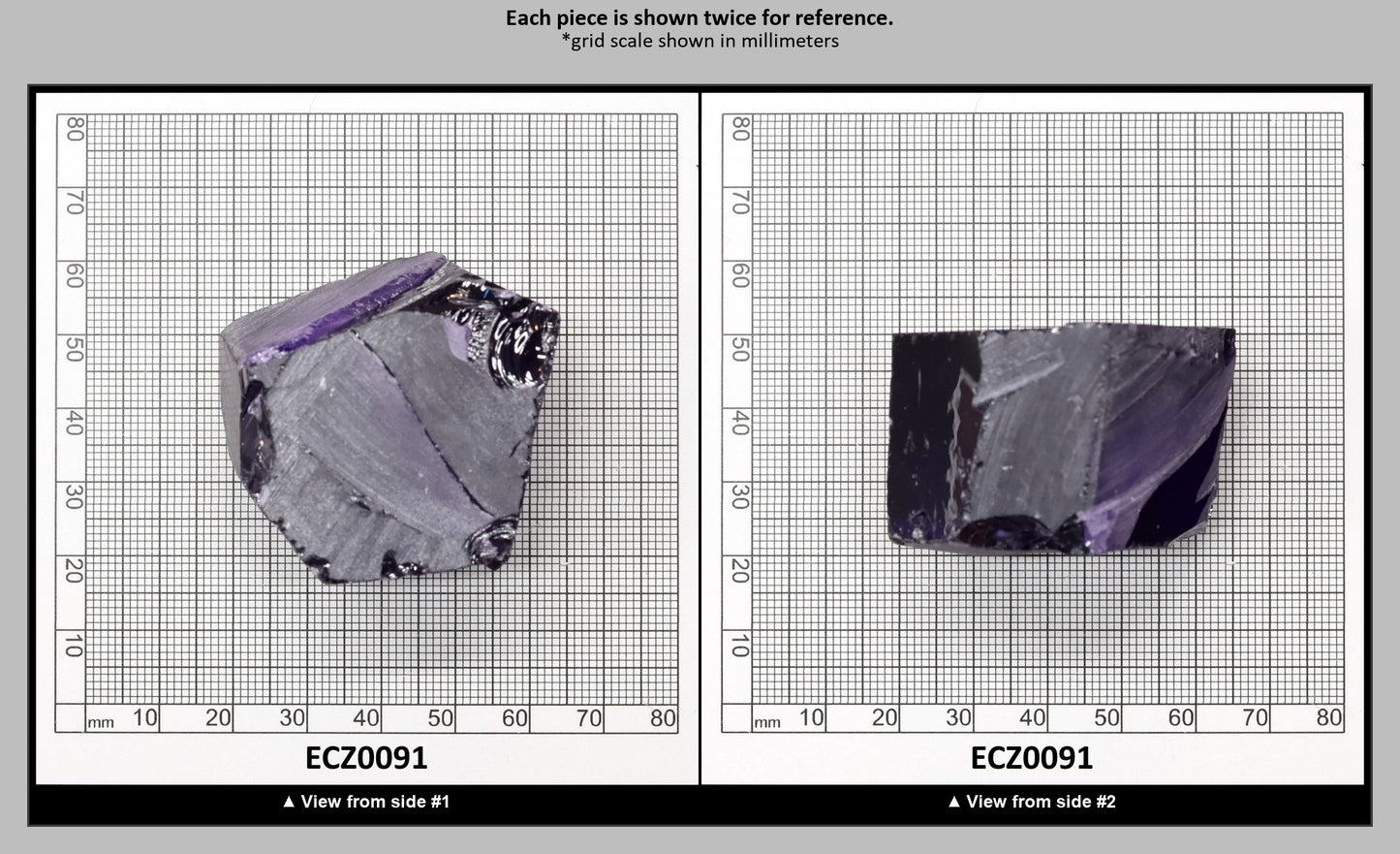 Violet Cubic Zirconia Faceting Rough for Gem Cutting - Various Sizes : ECZ0091