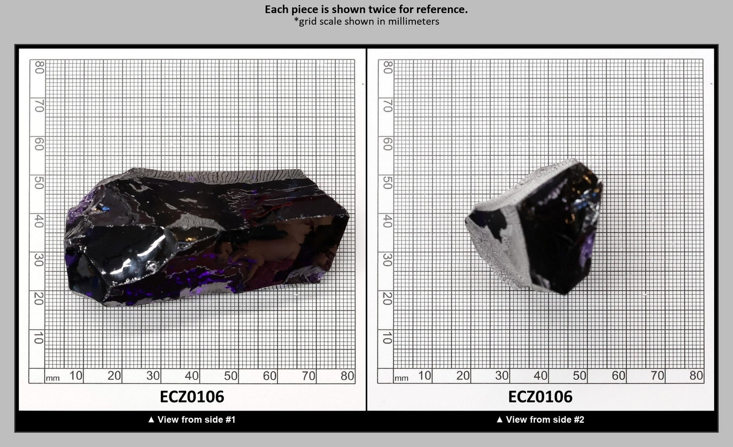 Violet Cubic Zirconia Faceting Rough for Gem Cutting - Various Sizes : ECZ0106