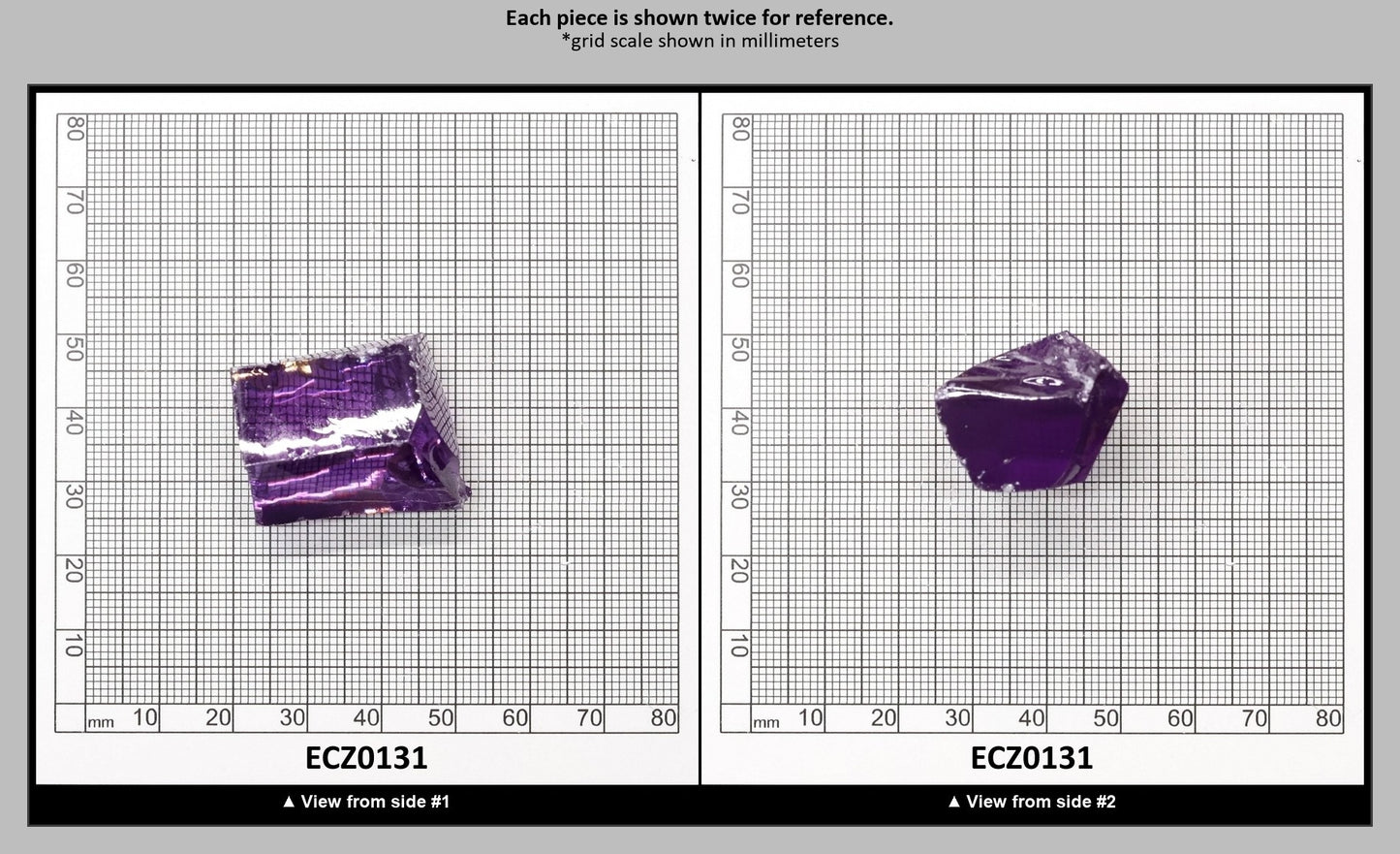 Amethyst Cubic Zirconia Faceting Rough for Gem Cutting - Various Sizes : ECZ0131