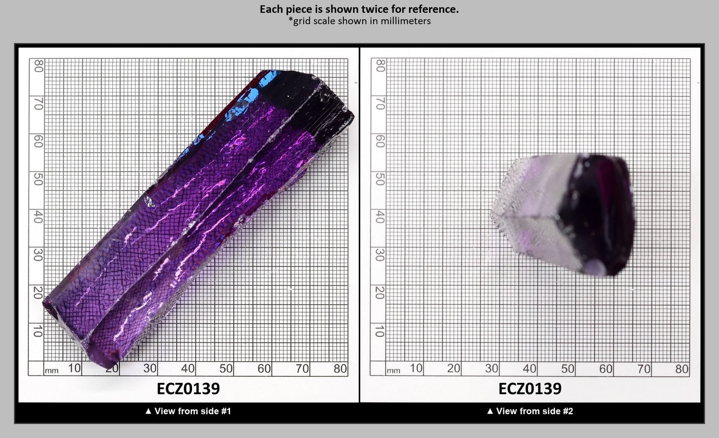 Amethyst Cubic Zirconia Faceting Rough for Gem Cutting - Various Sizes : ECZ0139