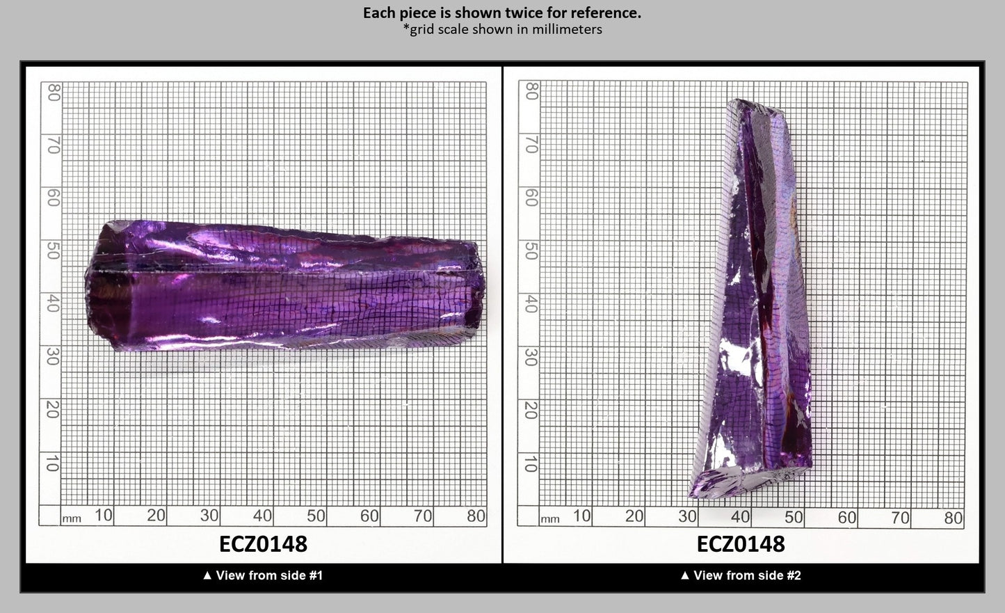 Amethyst Cubic Zirconia Faceting Rough for Gem Cutting - Various Sizes : ECZ0148