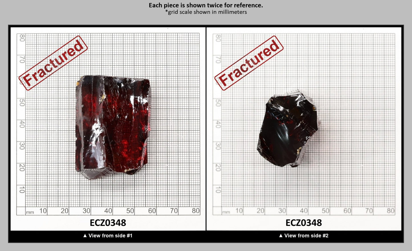 Garnet Cubic Zirconia Faceting Rough for Gem Cutting - Various Sizes : ECZ0348