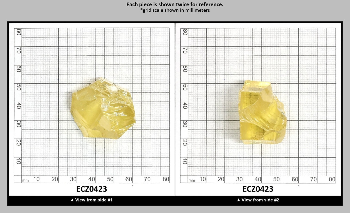 Lemon Cubic Zirconia Faceting Rough for Gem Cutting - Various Sizes : ECZ0423