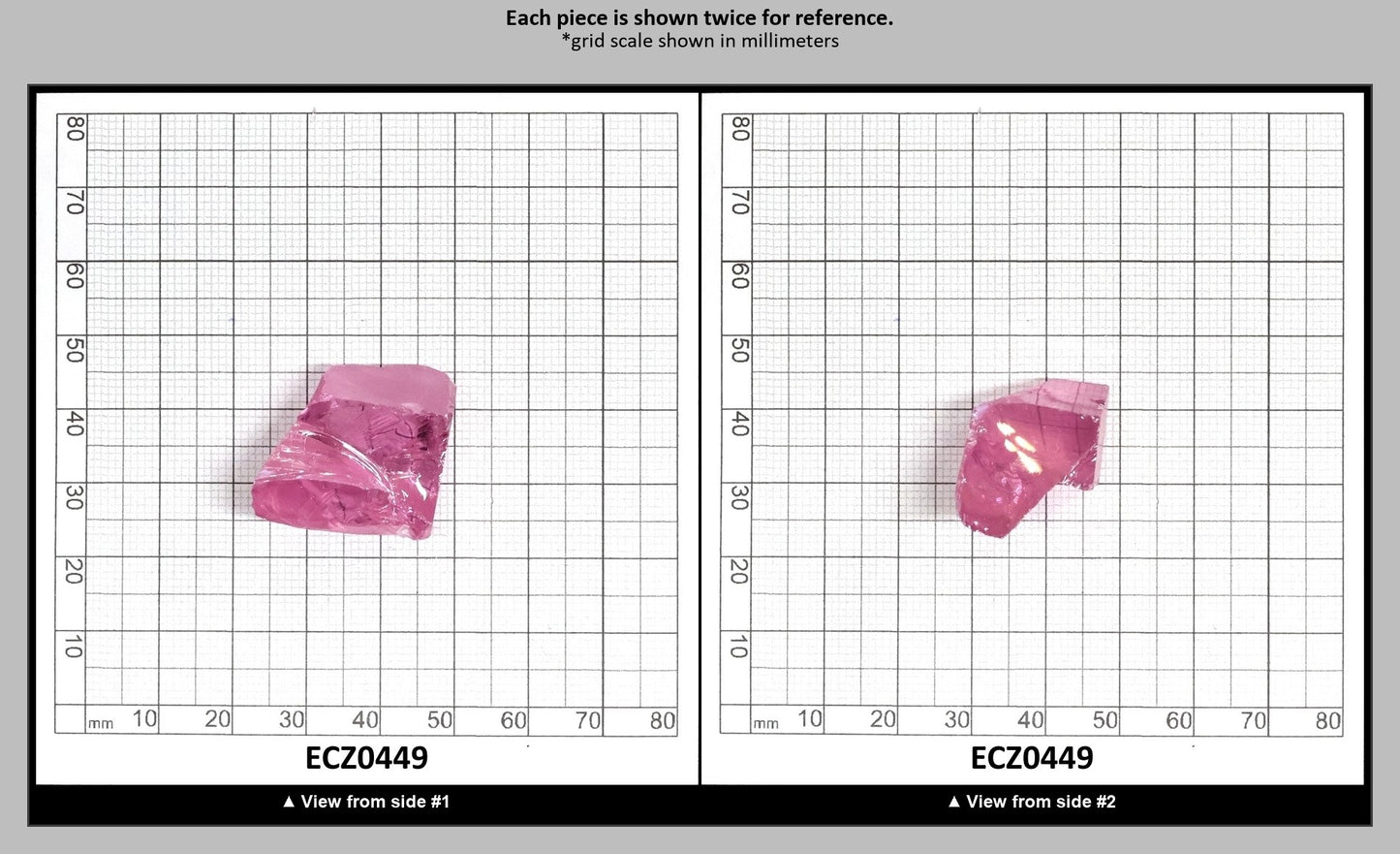 Rose Cubic Zirconia Faceting Rough for Gem Cutting - Various Sizes : ECZ0449