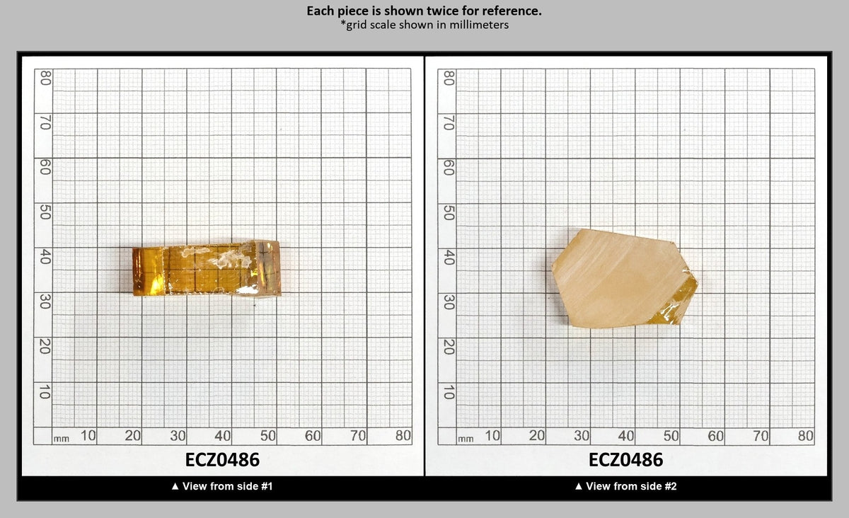 Yellow Cubic Zirconia Faceting Rough for Gem Cutting - Various Sizes : ECZ0486