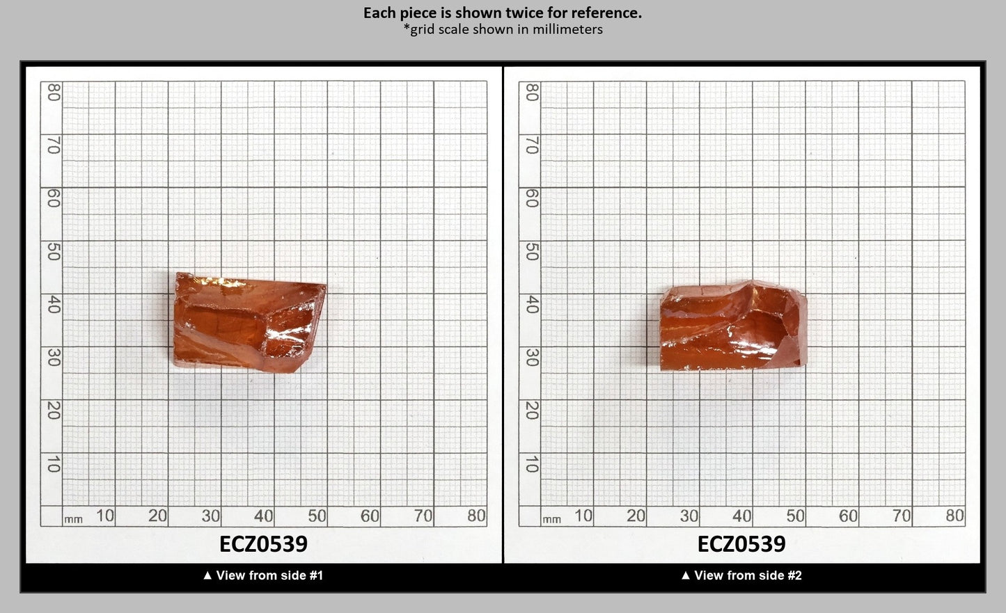Dark Champagne Cubic Zirconia Faceting Rough for Gem Cutting - Various Sizes : ECZ0539