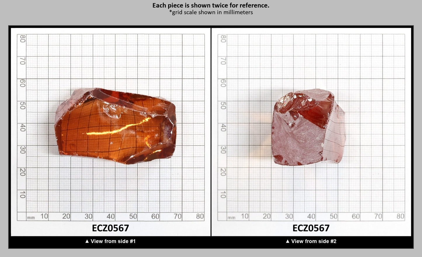 Champagne Cubic Zirconia Faceting Rough for Gem Cutting - Various Sizes : ECZ0567