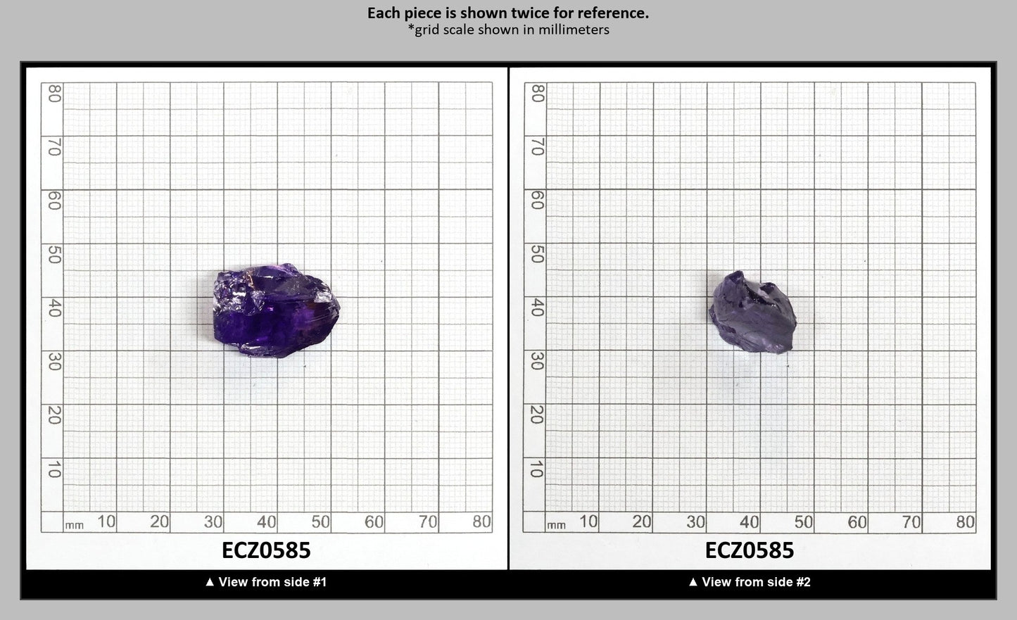 Dark Violet Cubic Zirconia Faceting Rough for Gem Cutting - Various Sizes : ECZ0585