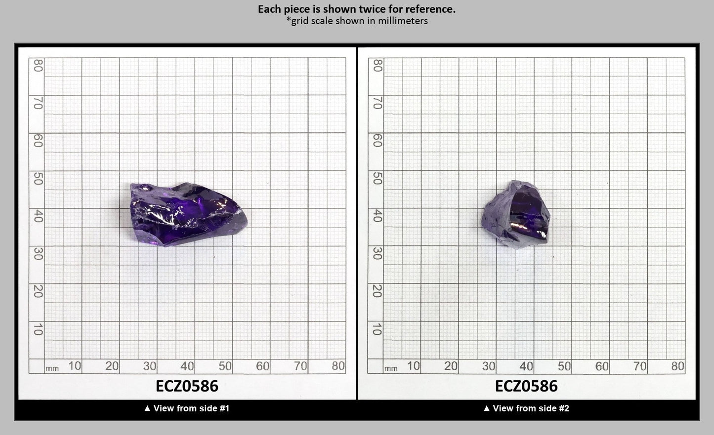 Dark Violet Cubic Zirconia Faceting Rough for Gem Cutting - Various Sizes : ECZ0586