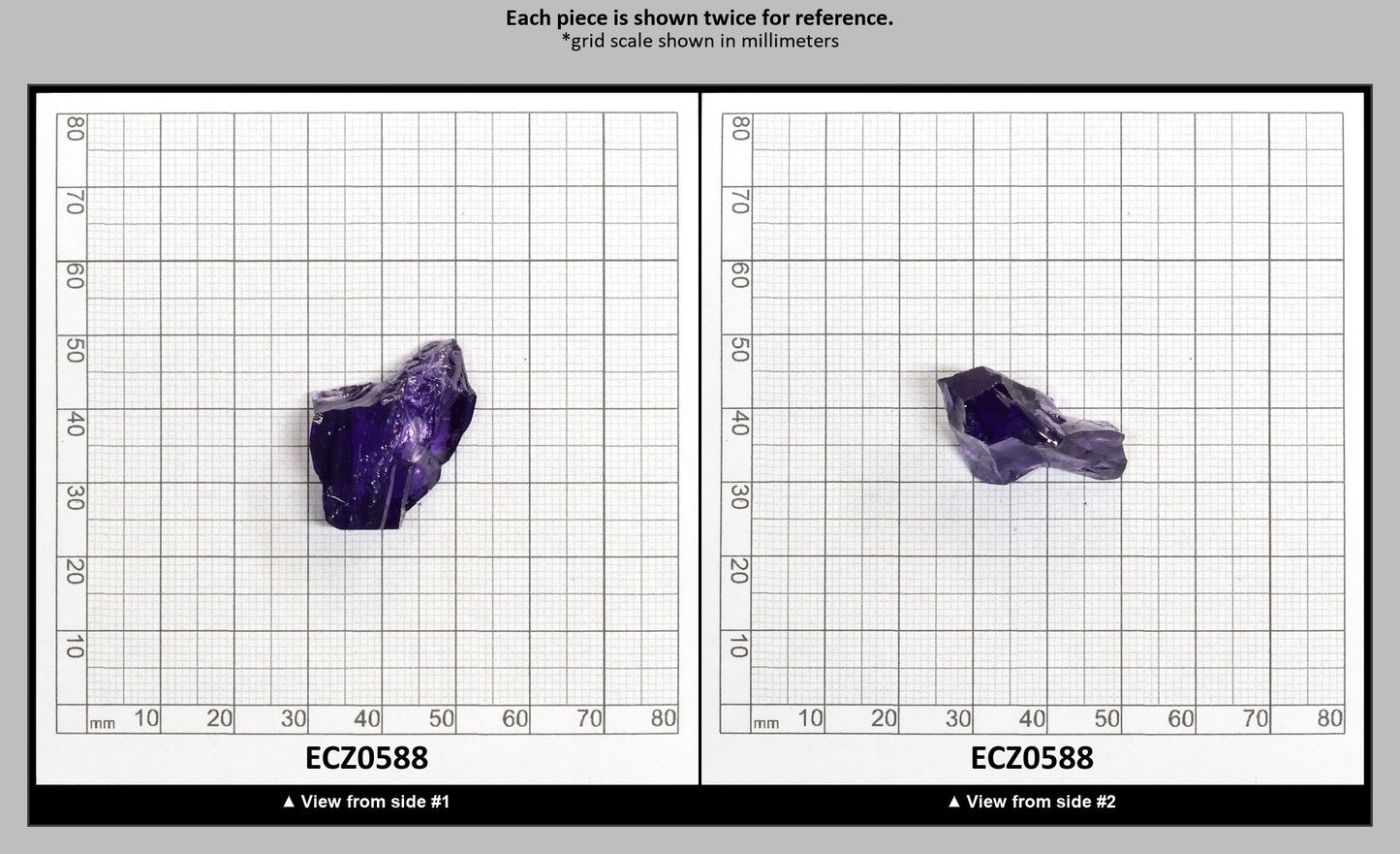 Dark Violet Cubic Zirconia Faceting Rough for Gem Cutting - Various Sizes : ECZ0588