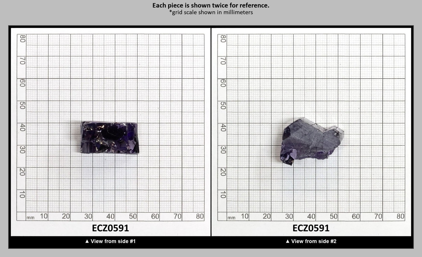 Dark Violet Cubic Zirconia Faceting Rough for Gem Cutting - Various Sizes : ECZ0591