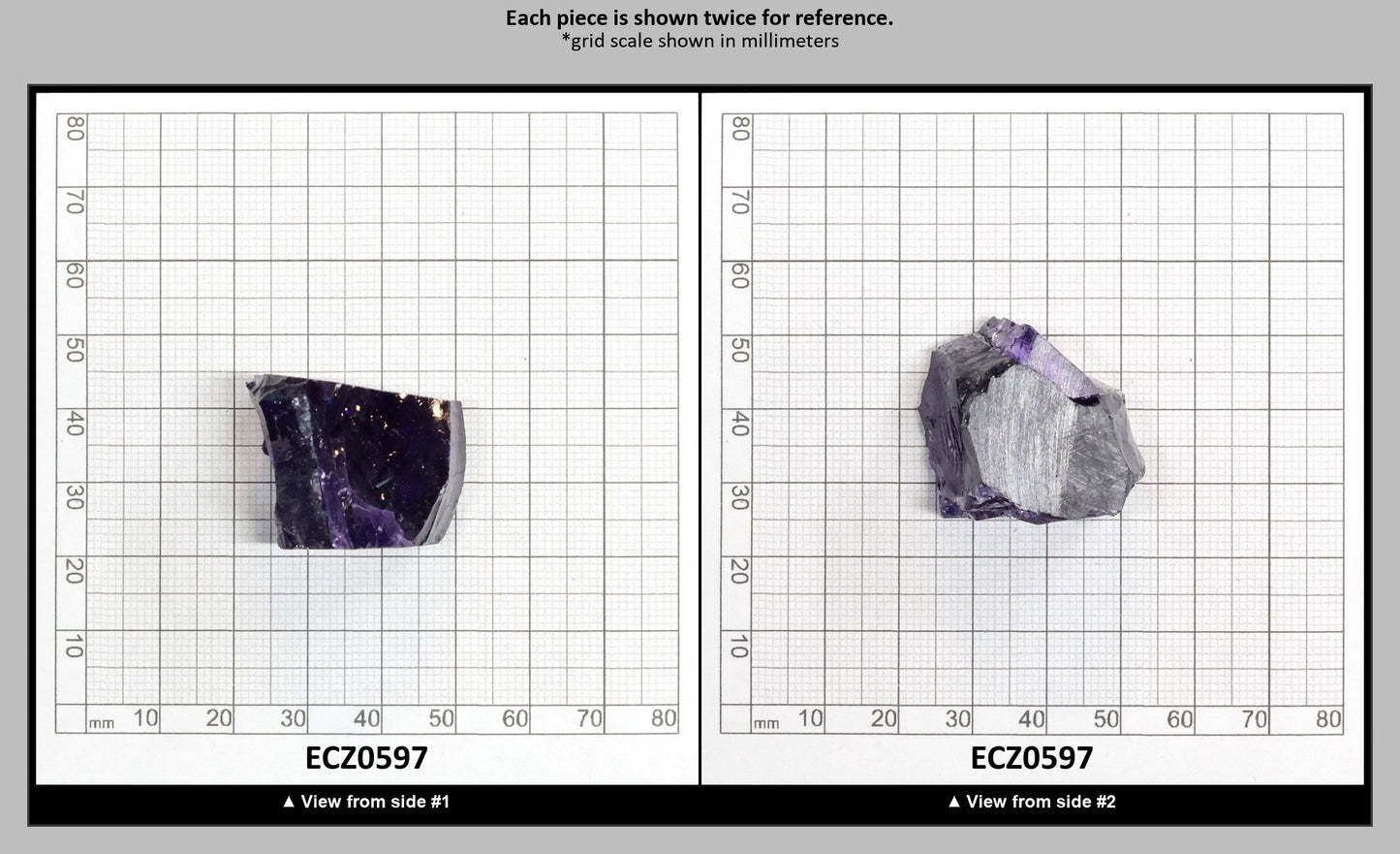 Dark Violet Cubic Zirconia Faceting Rough for Gem Cutting - Various Sizes : ECZ0597