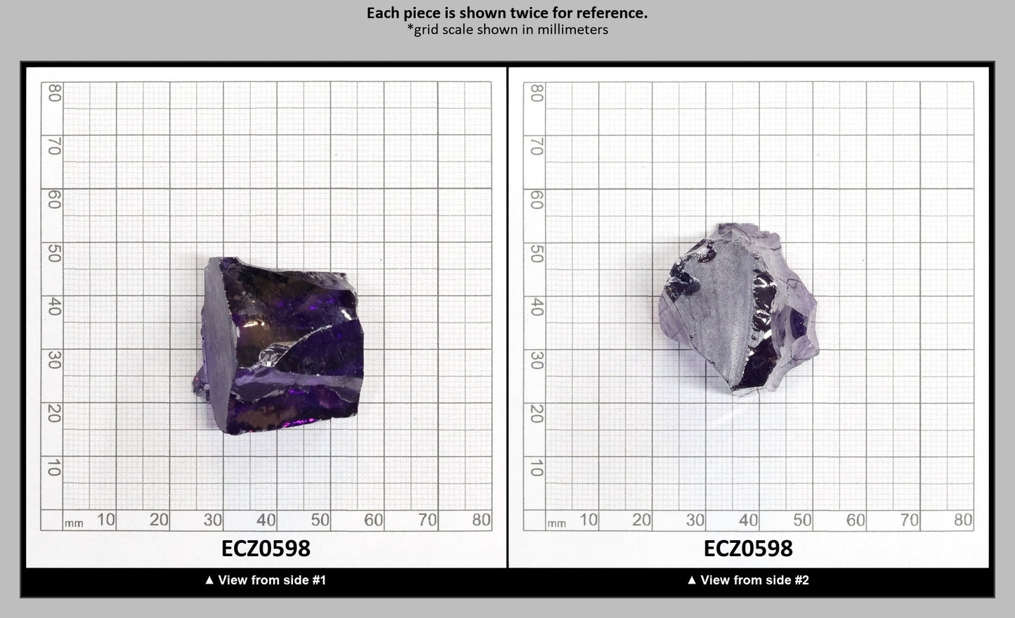 Dark Violet Cubic Zirconia Faceting Rough for Gem Cutting - Various Sizes : ECZ0598
