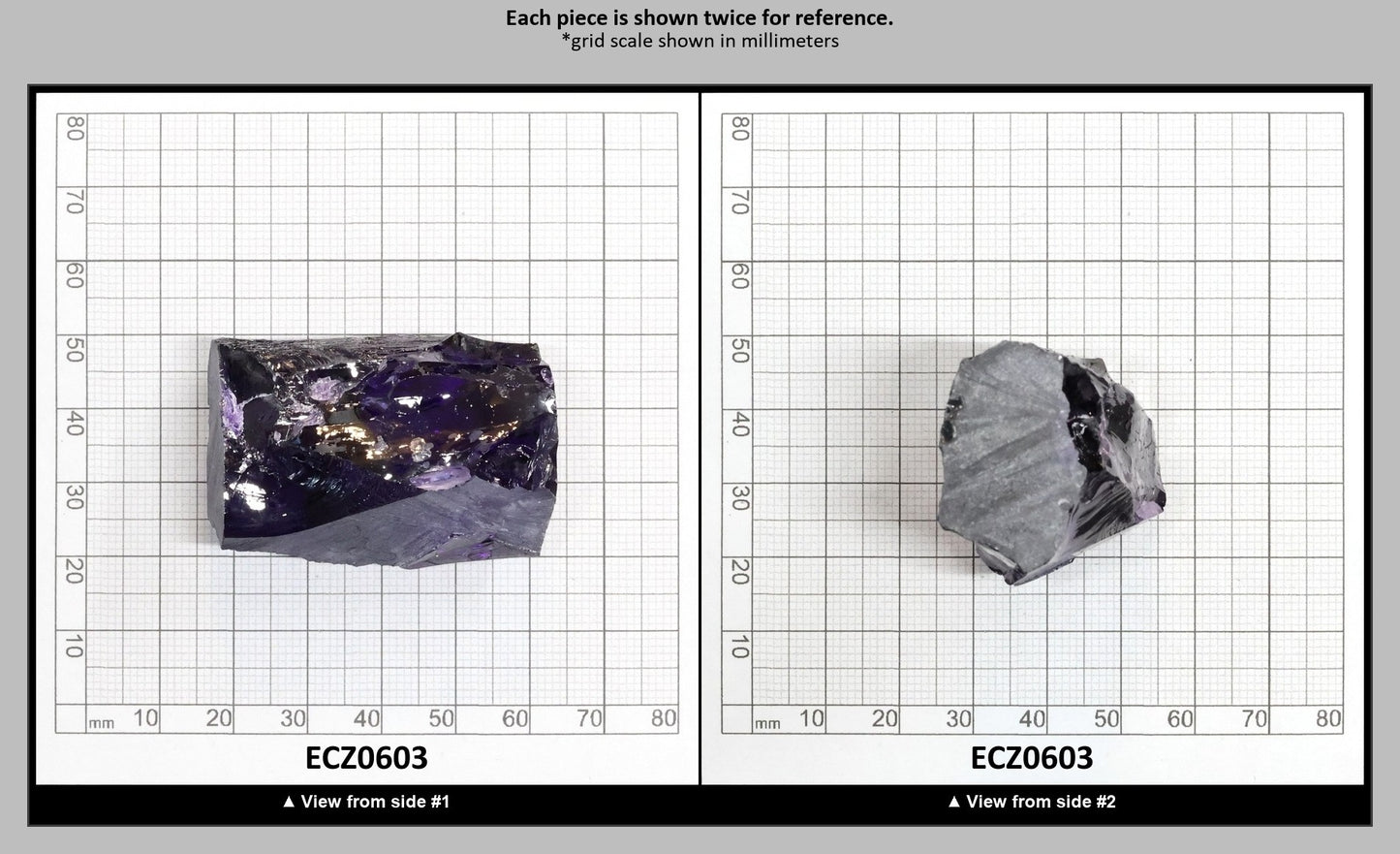 Dark Violet Cubic Zirconia Faceting Rough for Gem Cutting - Various Sizes : ECZ0603