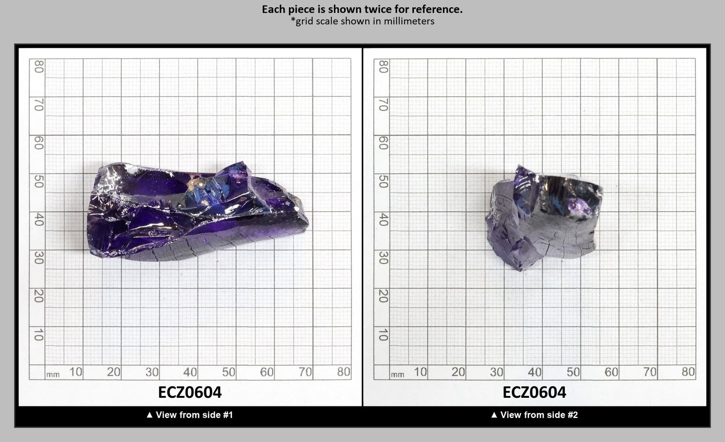 Dark Violet Cubic Zirconia Faceting Rough for Gem Cutting - Various Sizes : ECZ0604