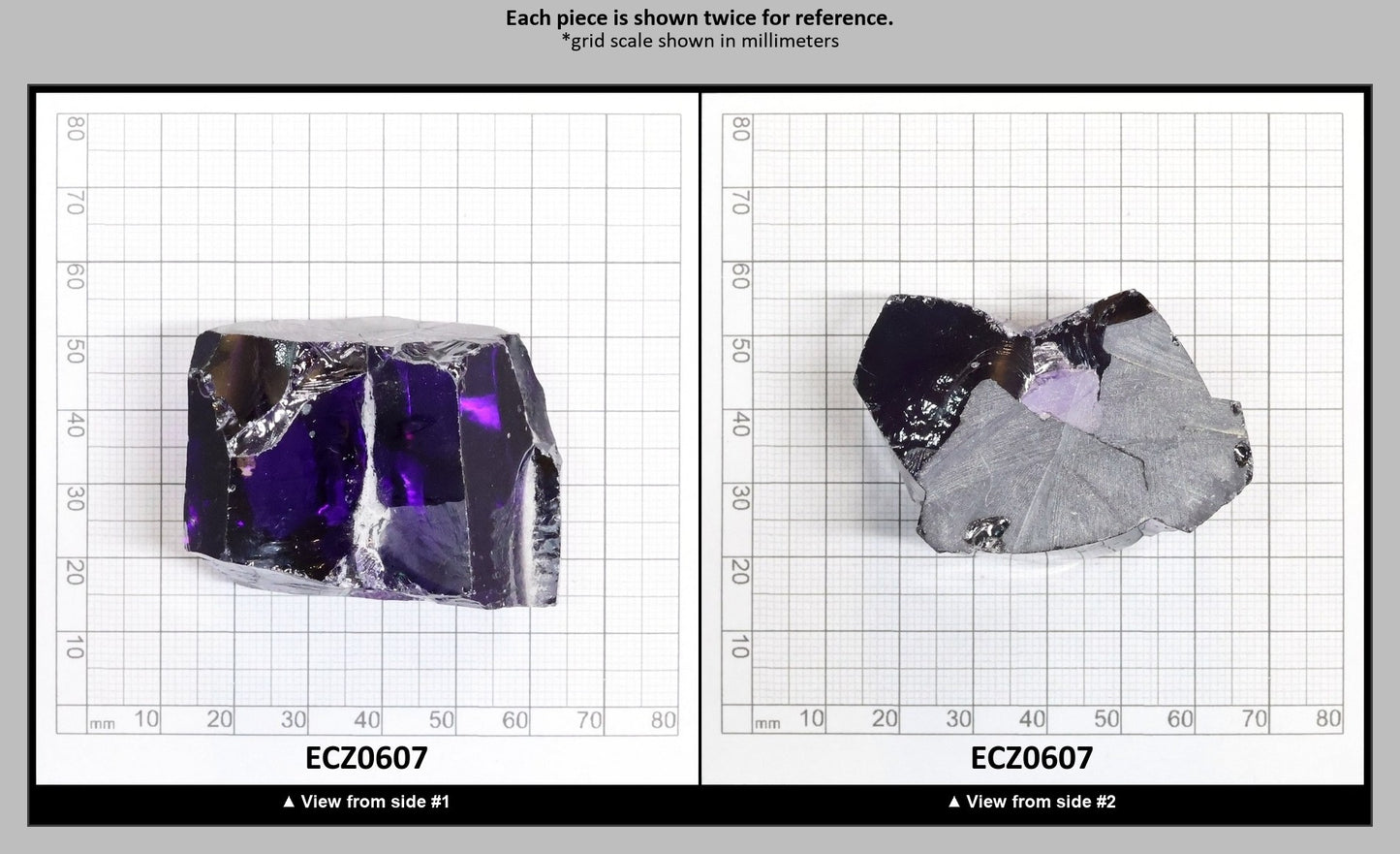 Dark Violet Cubic Zirconia Faceting Rough for Gem Cutting - Various Sizes : ECZ0607
