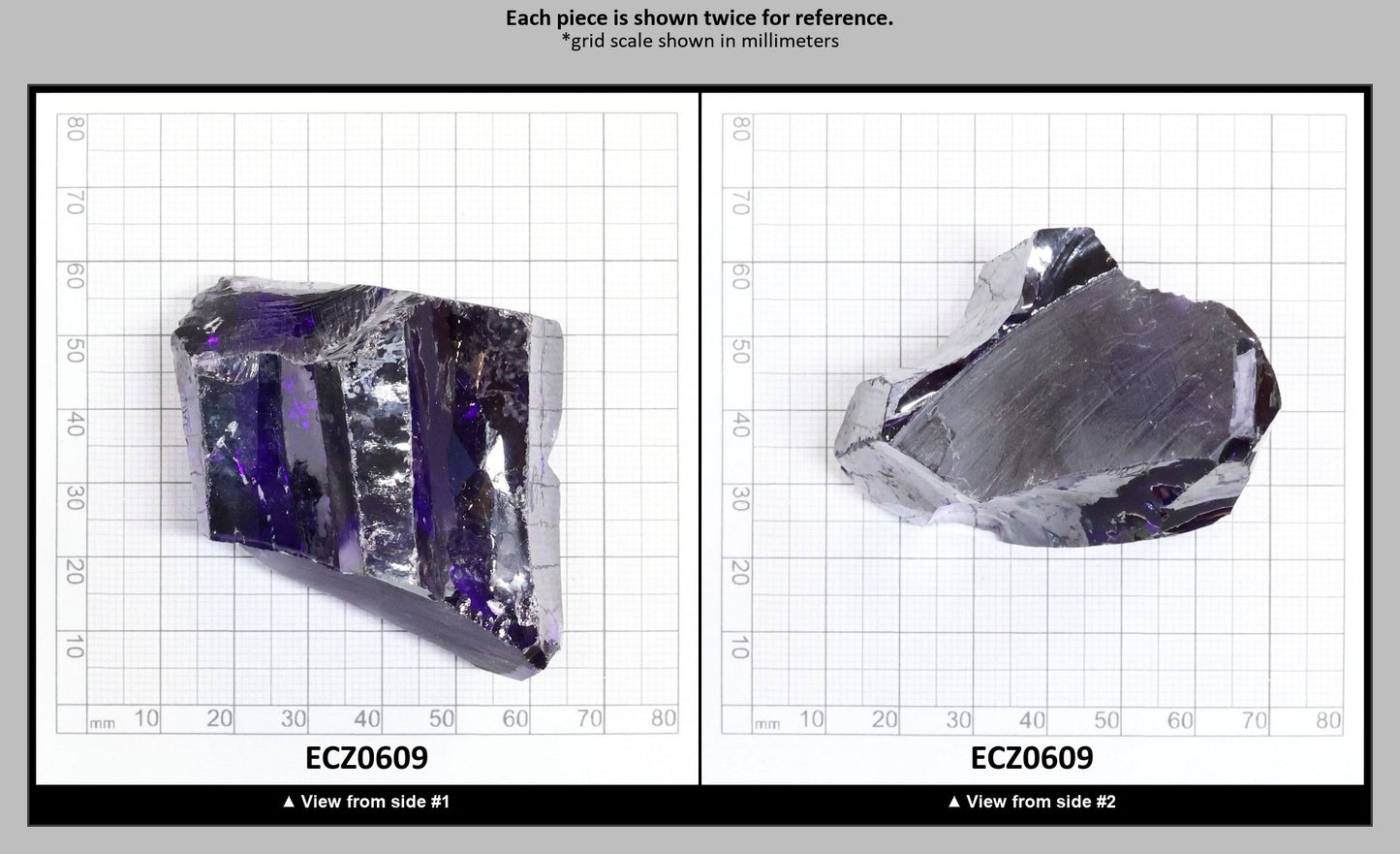 Dark Violet Cubic Zirconia Faceting Rough for Gem Cutting - Various Sizes : ECZ0609