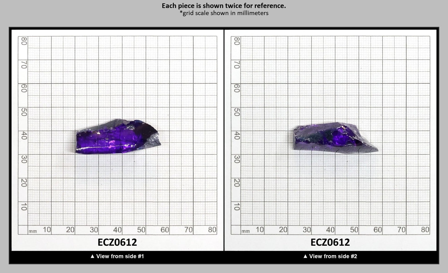 Dark Violet Cubic Zirconia Faceting Rough for Gem Cutting - Various Sizes : ECZ0612