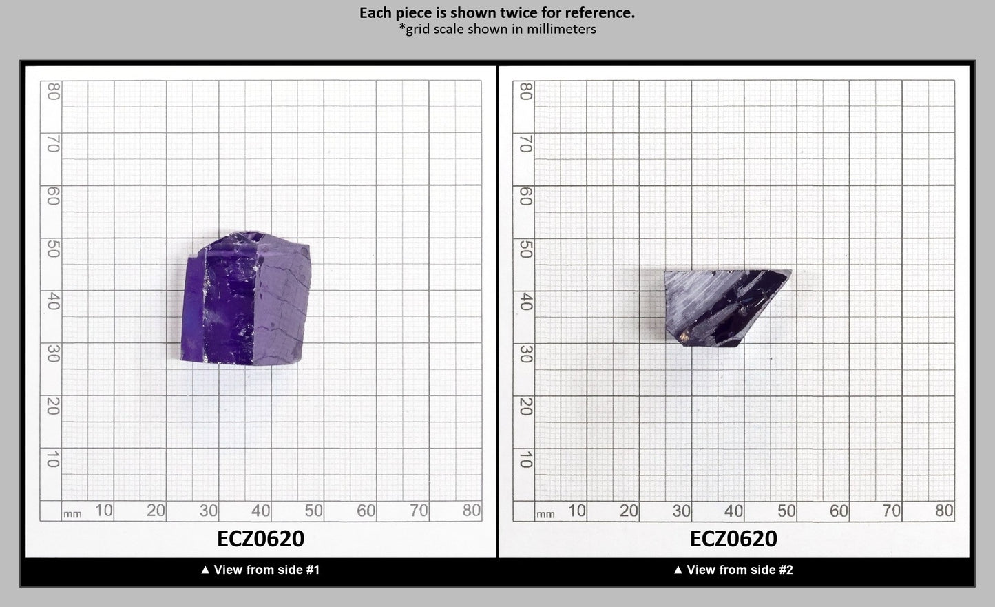 Dark Violet Cubic Zirconia Faceting Rough for Gem Cutting - Various Sizes : ECZ0620