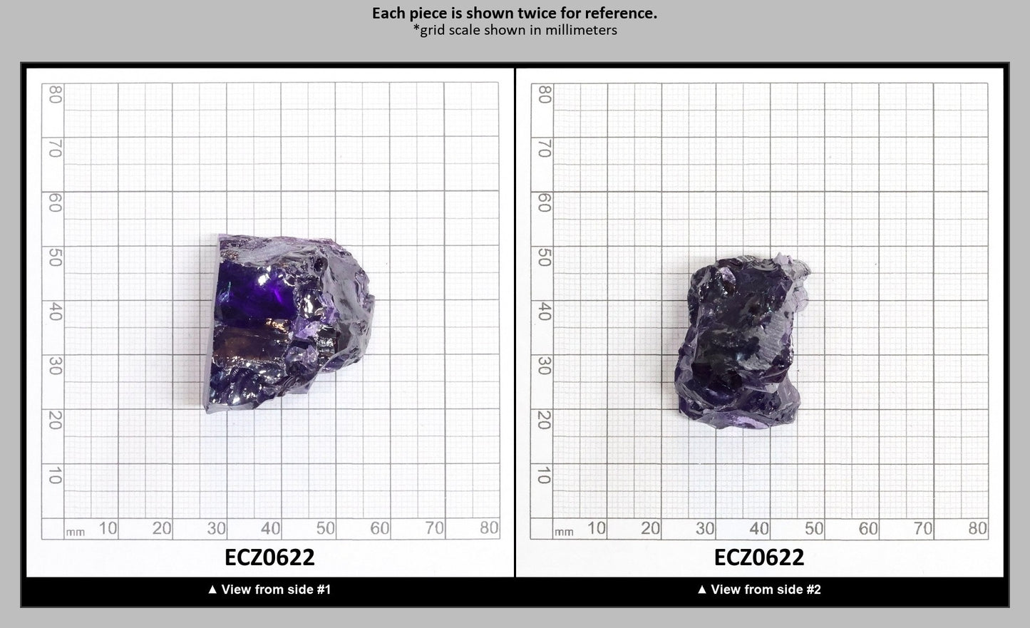 Dark Violet Cubic Zirconia Faceting Rough for Gem Cutting - Various Sizes : ECZ0622