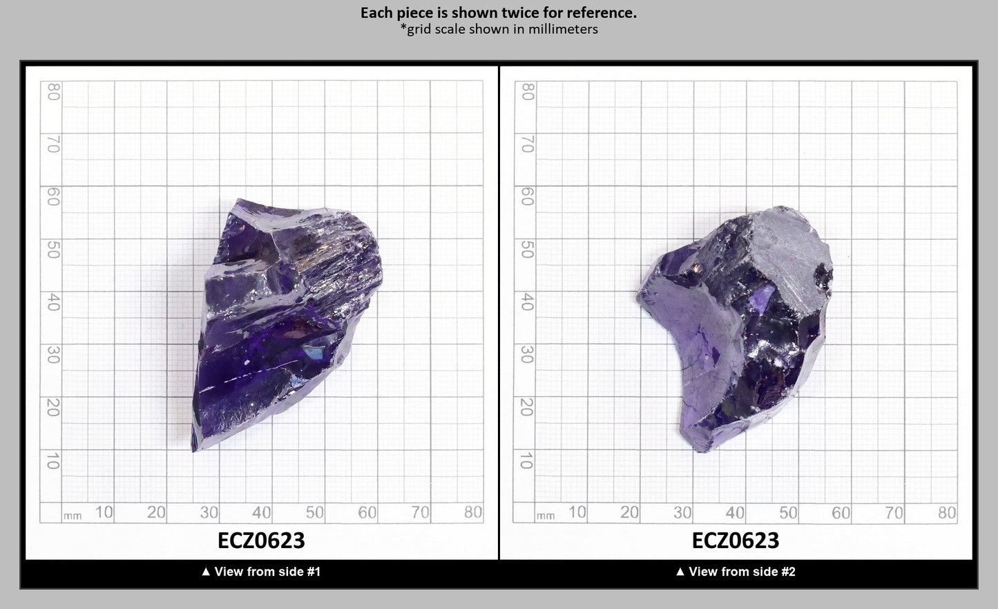 Dark Violet Cubic Zirconia Faceting Rough for Gem Cutting - Various Sizes : ECZ0623