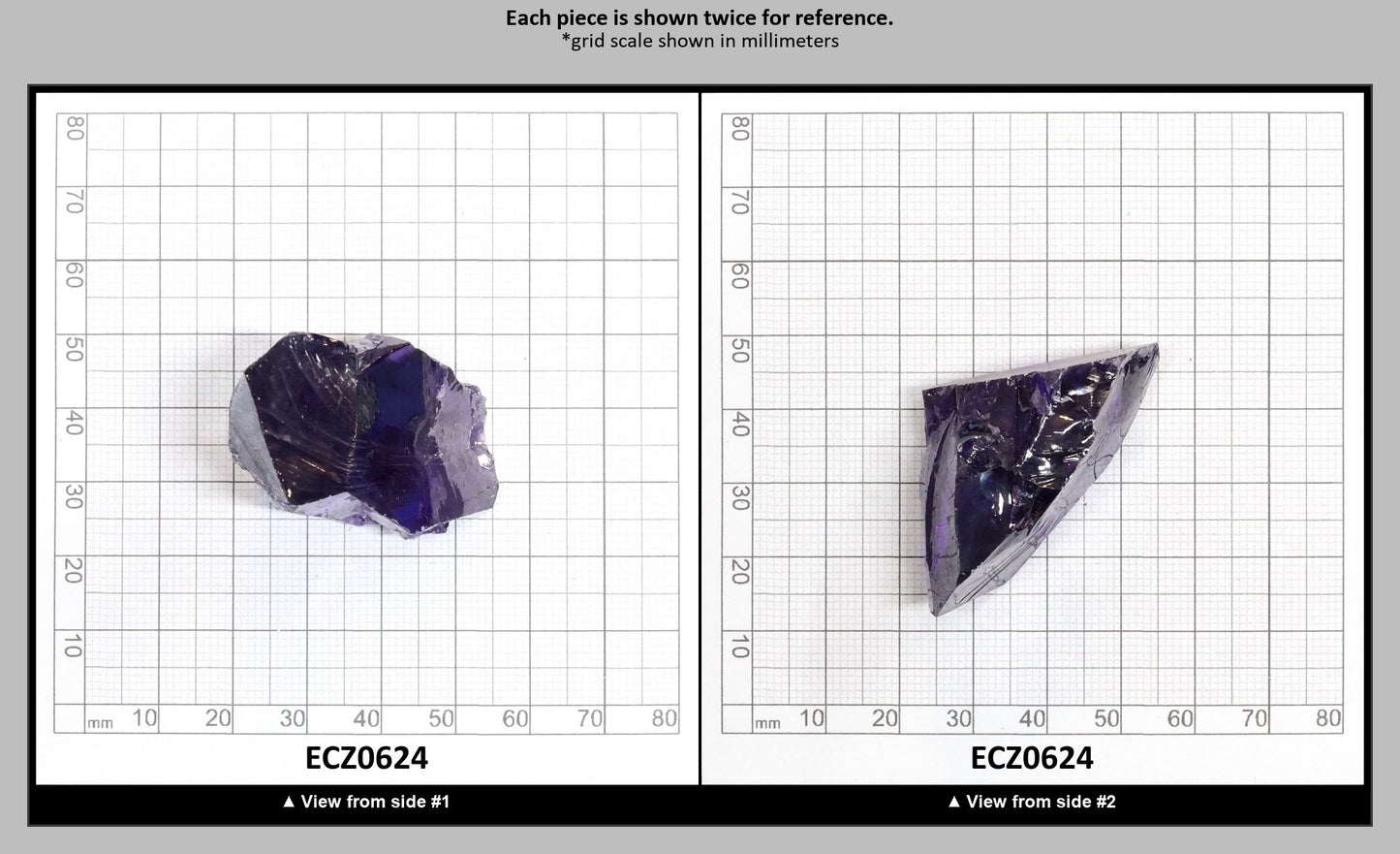 Dark Violet Cubic Zirconia Faceting Rough for Gem Cutting - Various Sizes : ECZ0624