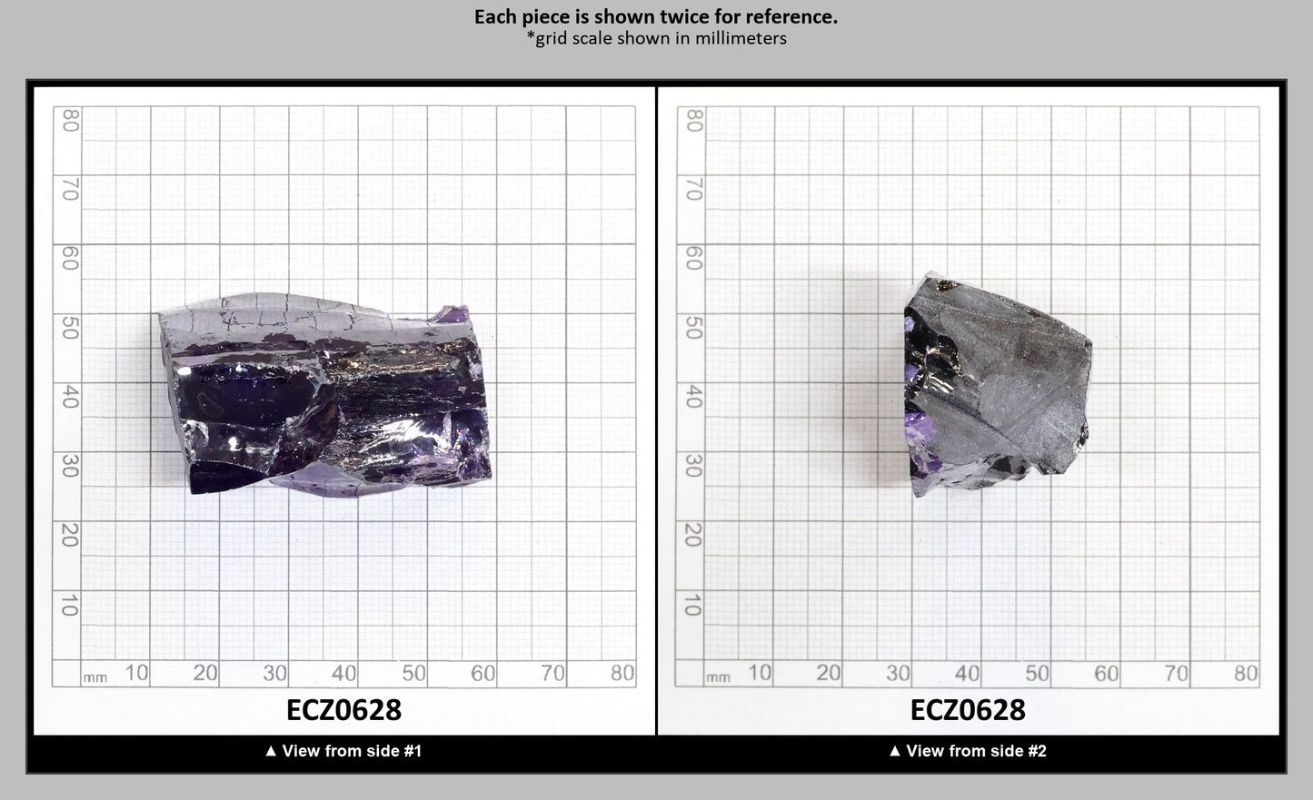 Dark Violet Cubic Zirconia Faceting Rough for Gem Cutting - Various Sizes : ECZ0628