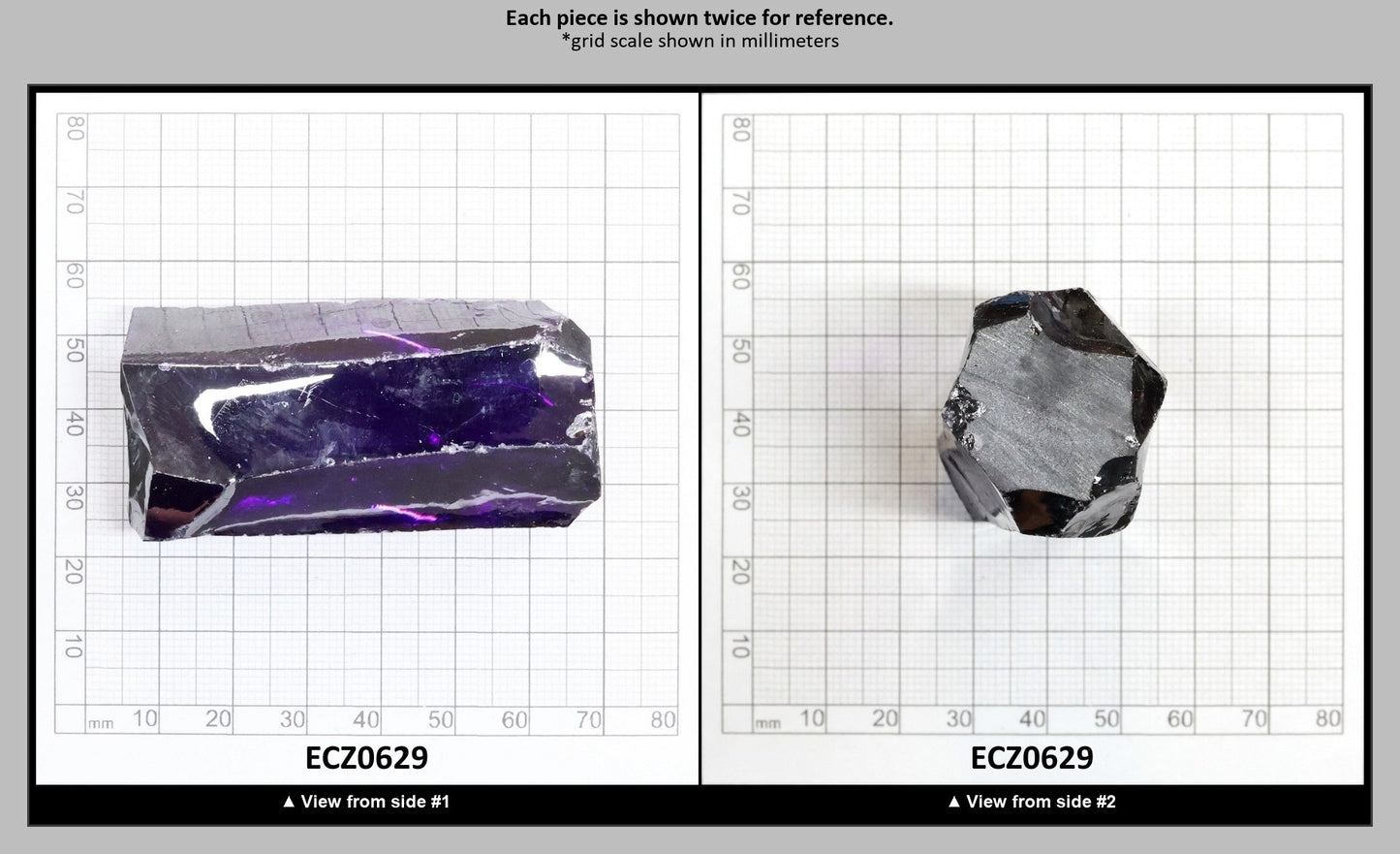 Dark Violet Cubic Zirconia Faceting Rough for Gem Cutting - Various Sizes : ECZ0629