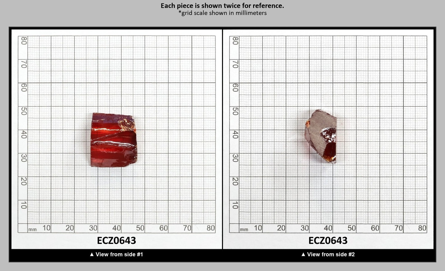 Dark Orange Cubic Zirconia Faceting Rough for Gem Cutting - Various Sizes : ECZ0643