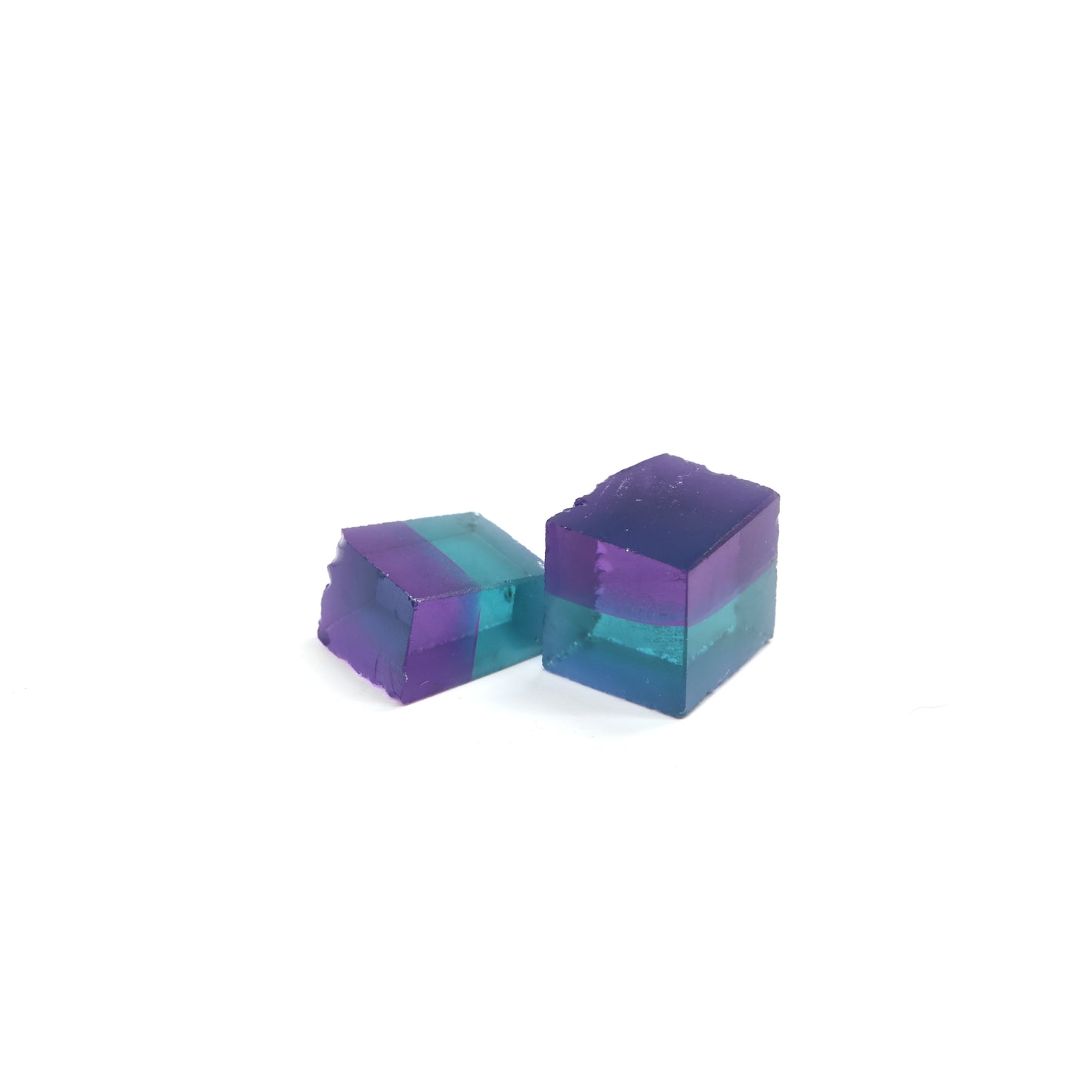 Nanosital Simulated Bi-Color Lab Created Faceting Rough for Gem Cutting - Purple-Blue - Various Sizes