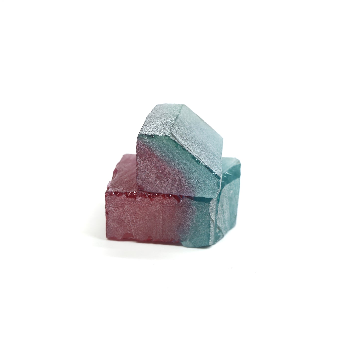Nanosital Simulated (Included) Bi-Color Lab Created Faceting Rough for Gem Cutting - Pink-Blue - Various Sizes